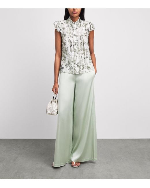 Alice + Olivia White Ruffle Minda Blouse