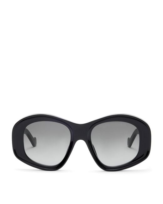 Loewe Black Acetate Pentagon Bevelled Sunglasses