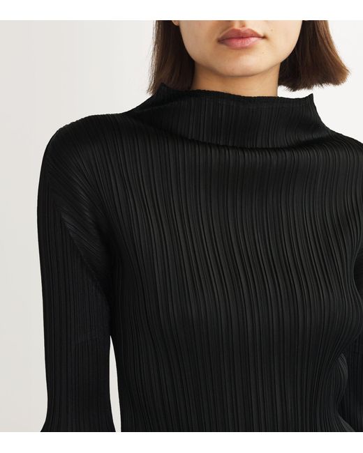 Pleats Please Issey Miyake Black New Colorful Basics Long-sleeved Top
