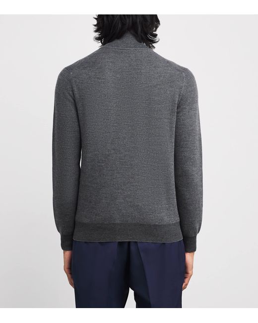 Brioni Gray Knitted Rollneck Sweater for men