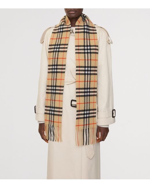 Burberry Metallic Cashmere Narrow Check Scarf