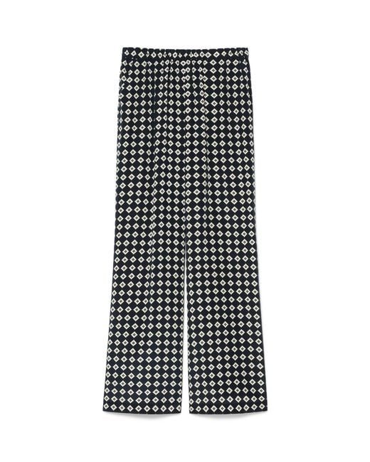 Marina Rinaldi Black Silk Printed Trousers
