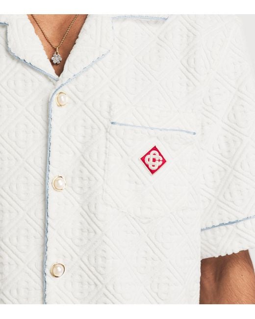 Casablanca White Towelling Monogram Shirt for men