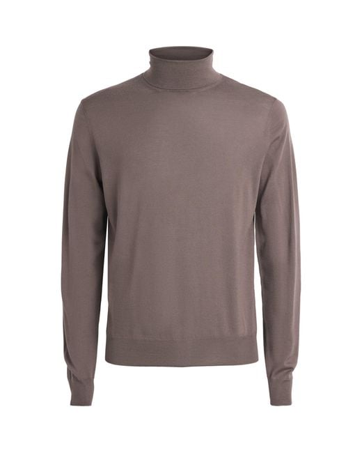 Corneliani Brown Merino Rollneck Sweater for men