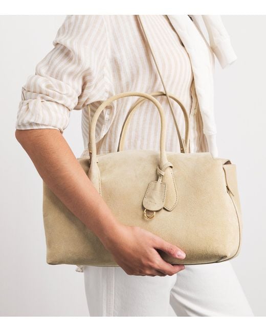 Polo Ralph Lauren Natural Medium Suede Shoulder Bag