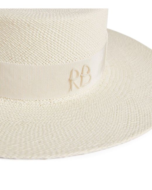 Ruslan Baginskiy White Double-chain Chin Strap Boater Hat