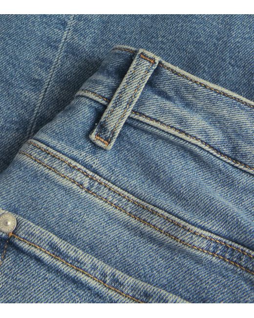 7 For All Mankind Blue Calie High-Rise Straight Jeans