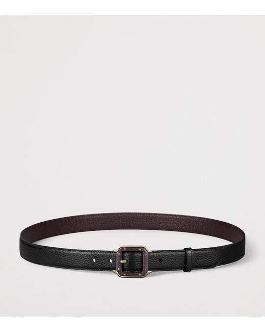 Cartier Black Leather Reversible Santos De Belt for men