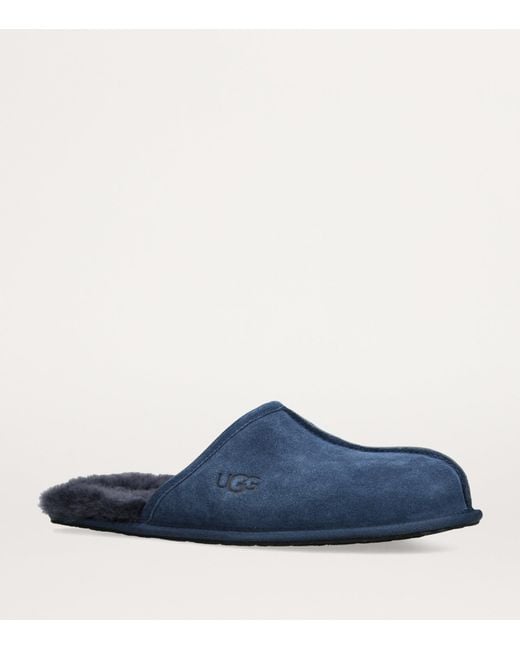 Ugg Blue Suede Scuff Slippers for men