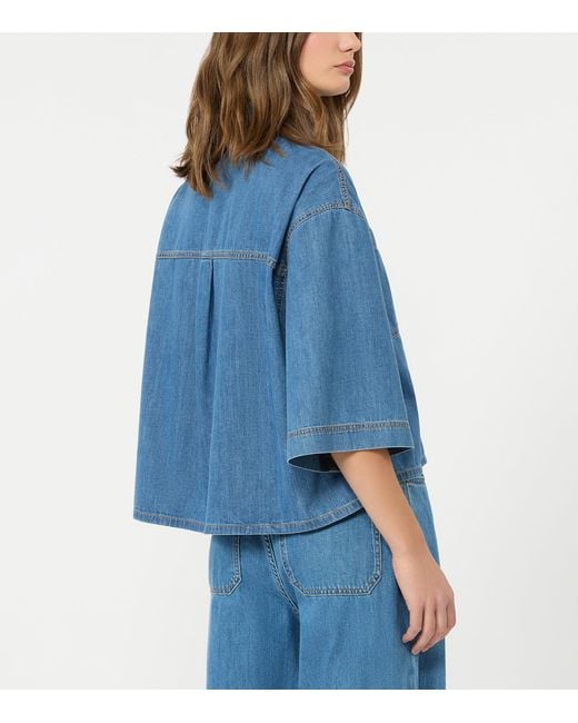 Weekend by Maxmara Blue Cotton Denim Shirt
