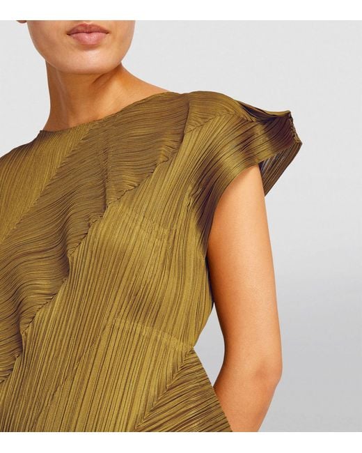 Pleats Please Issey Miyake Brown Asymmetric Kombu Top