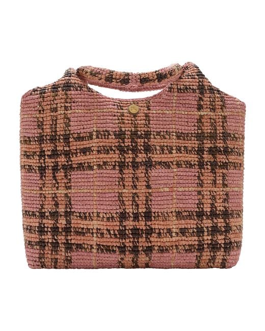 Burberry Brown Raffia Margate Tote Bag