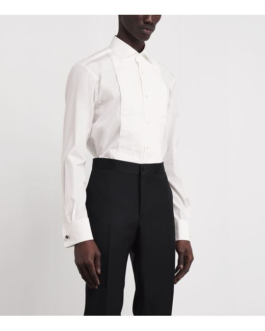Ralph Lauren White Sea Island Cotton Tuxedo Dress Shirt for men