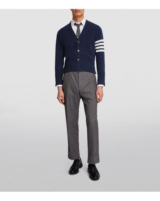 Thom Browne Blue Cashmere Button-Up Cardigan for men