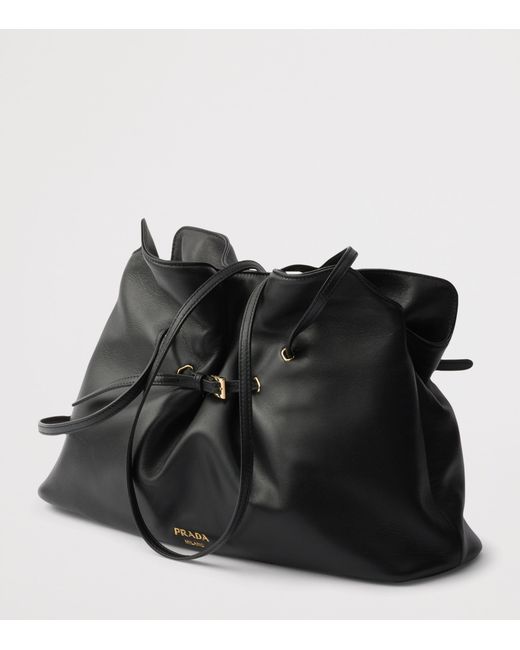 Prada Black Large Nappa Leather Dada Shoulder Bag