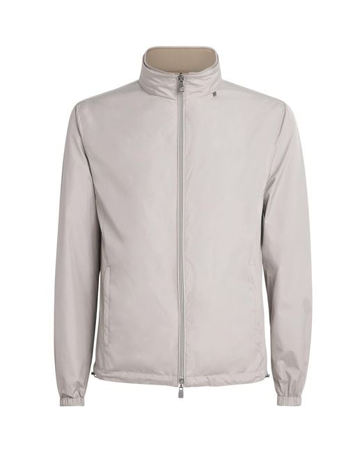 Corneliani Gray Water-Resistant Bomber Jacket for men