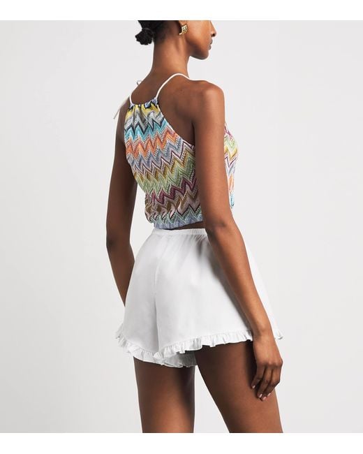 Missoni Gray Zigzag Tie-Strap Crop Top