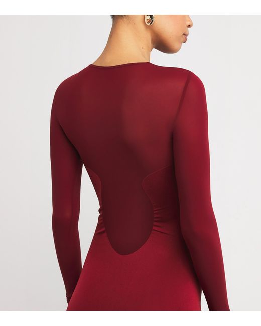 Wolford Red Bustier Midi Dress