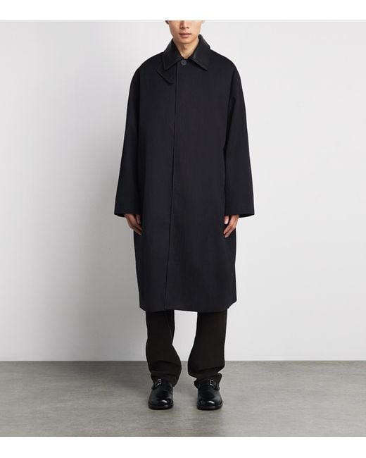Studio Nicholson Black Revere Oversized Trench Coat for men