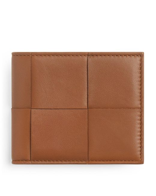 Bottega Veneta Brown Leather Intreccio Bifold Wallet for men