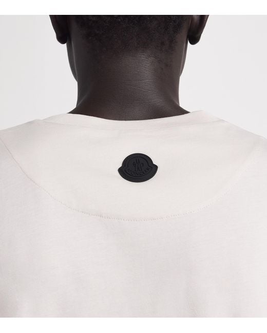 Moncler White Cotton Logo T-Shirt for men