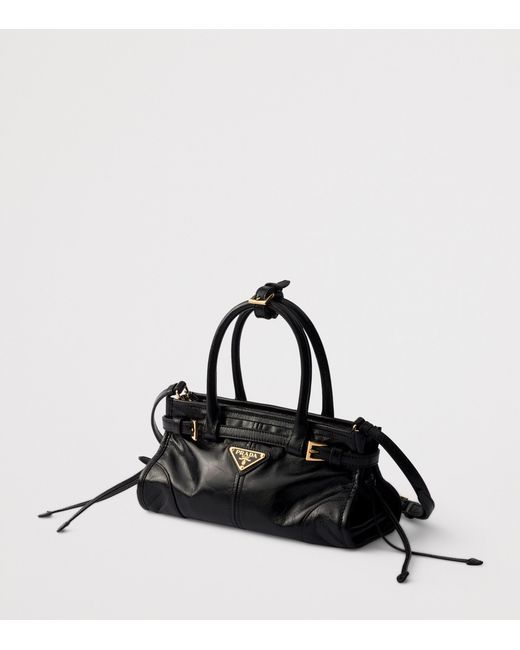 Prada Black Mini Leather Bonnie Top-Handle Bag