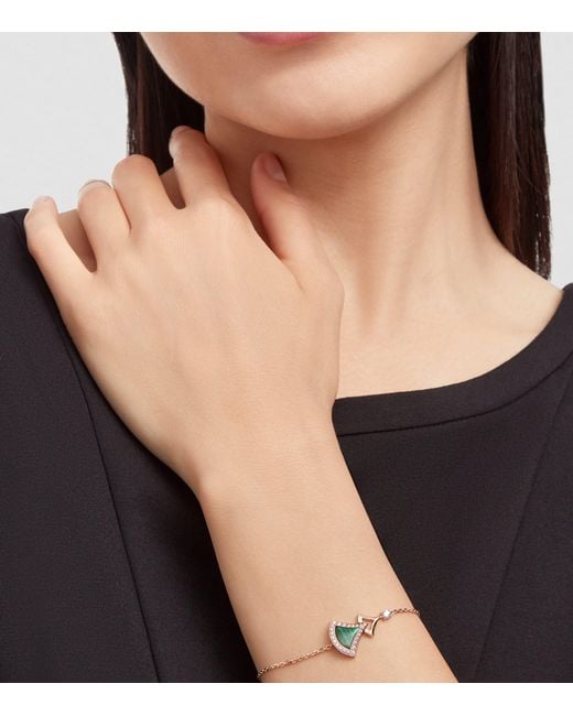 BVLGARI Metallic Diamond And Malachite Divas' Dream Bracelet