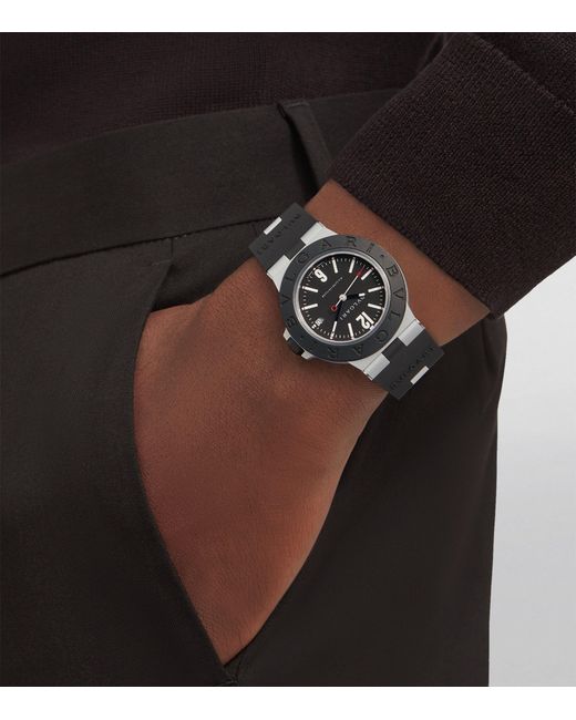 BVLGARI Gray Aluminium Titanium Watch for men
