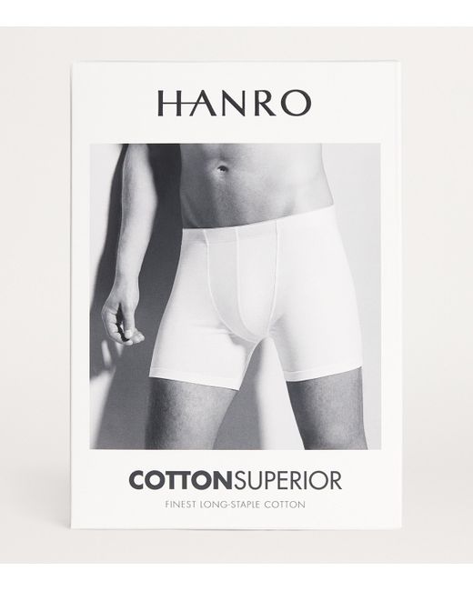 Hanro White Cotton Superior Boxer Briefs for men