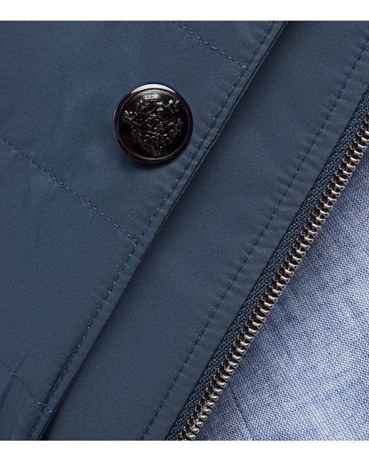 Corneliani Blue Waterproof Quilted Blazer for men
