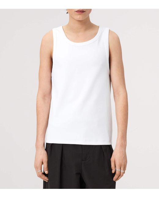 AllSaints White Organic Cotton Axel Vest for men