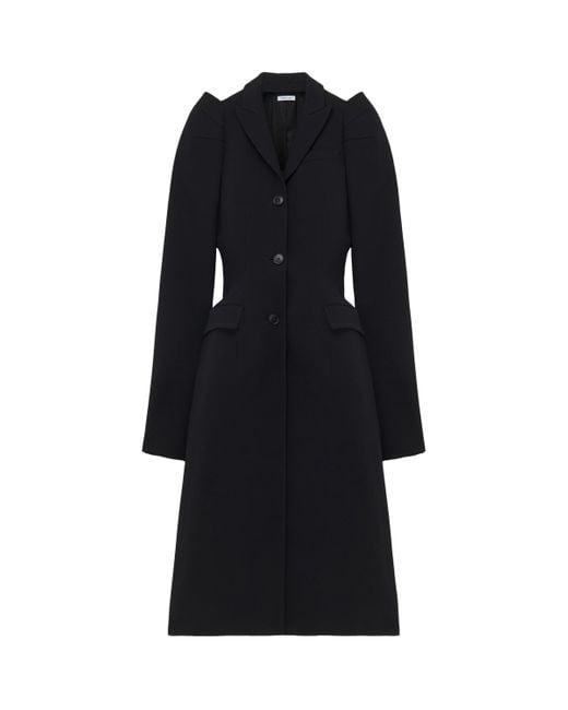 Alexander McQueen Black Wool-Blend Structured Coat