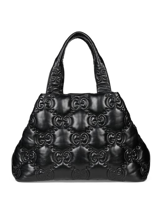 Gucci Black Large Gg Matelassé Tote Bag