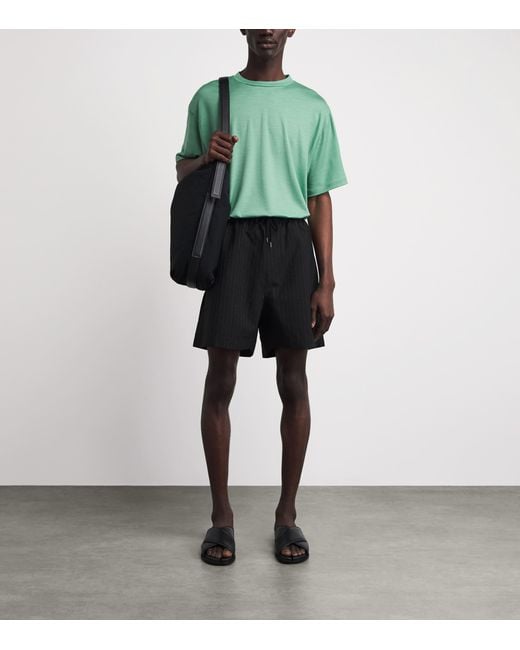 Studio Nicholson Green Cotton Bric T-Shirt for men