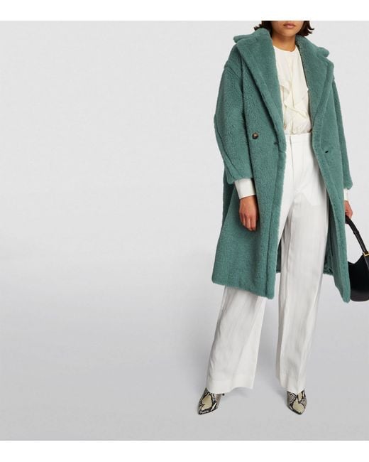 【アルパカ混 /VERDE KAKI】MAX MARA Teddy Bear Icon Coat Max Mara Teddy Bear Icon Coat in Green | Lyst