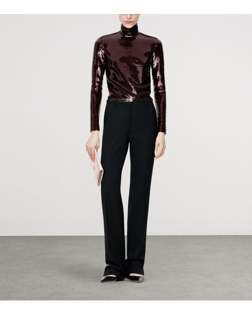 Tom Ford Purple Sequinned Rollneck Top