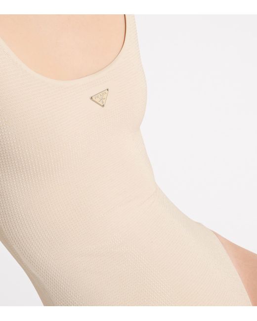 Prada Natural Embellished Swimsuit