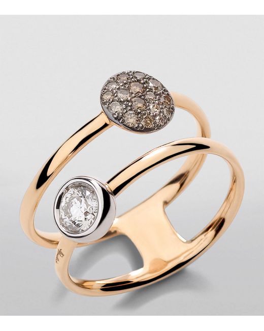 Pomellato Metallic Rose Gold And Diamond Sabbia Ring