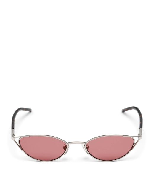 McQueen Pink Tortoiseshell Oval Sunglasses