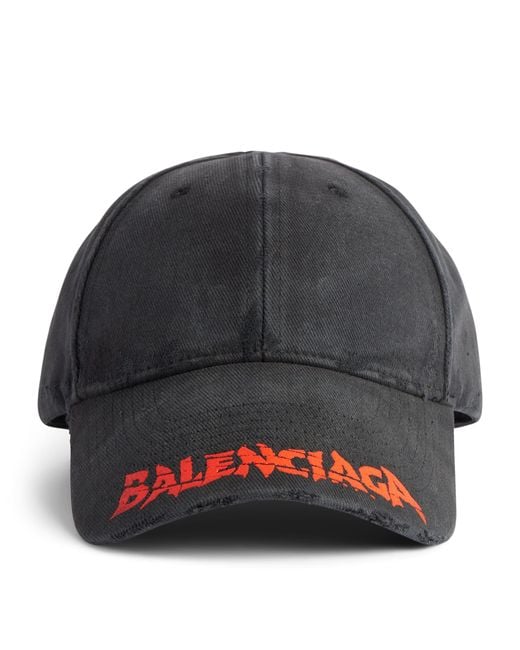 Balenciaga Gray Cotton Logo Cap for men