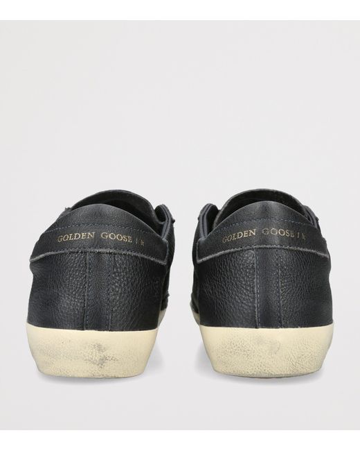 Golden Goose Deluxe Brand Blue Leather Super-Star Sneakers for men
