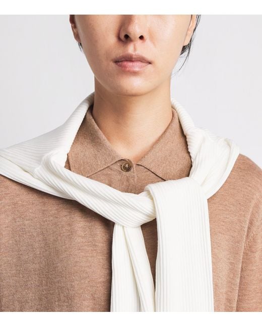 ME+EM Brown Cashmere Knit Short-Sleeve Shirt