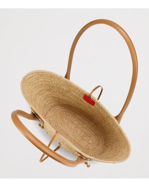 Christian Louboutin Metallic Venus Mini Raffia Basket Bag
