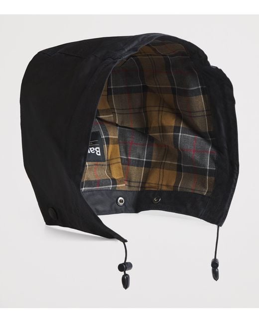 Barbour Black Waxed Cotton Hood for men