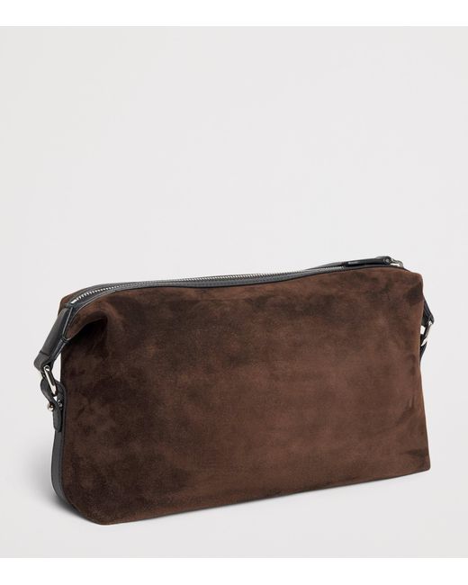 Brioni Brown Suede Via Veneto Pouch for men