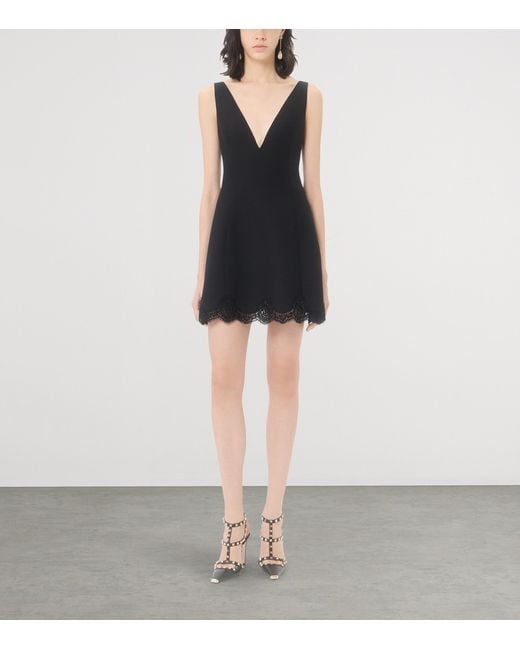 Valentino Black V-Neck Mini Dress