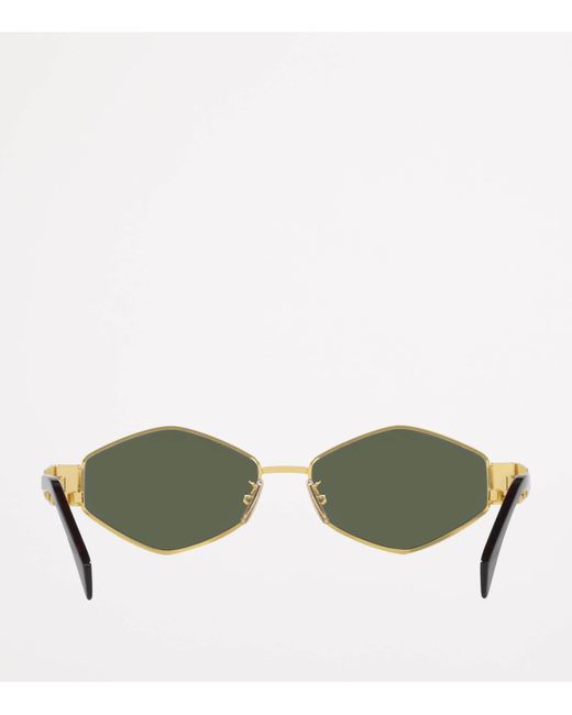 Céline Green Metal Triomphe Geometric Sunglasses