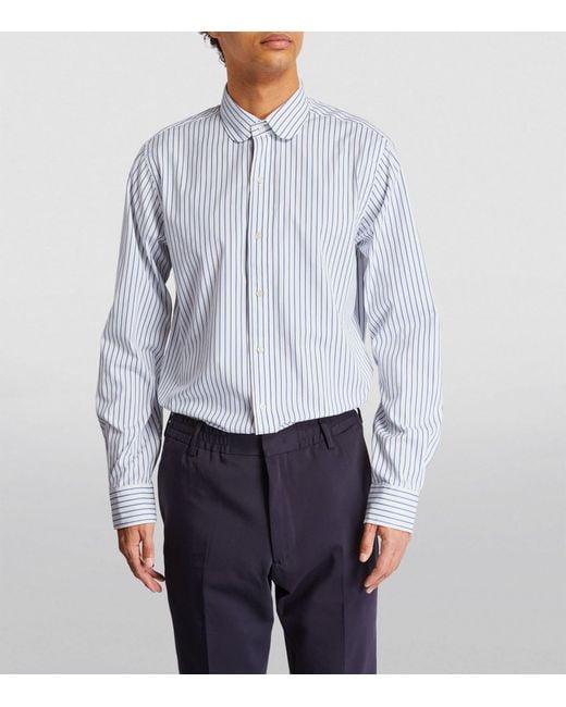 Polo Ralph Lauren Blue Cotton Round-collar Striped Shirt for men