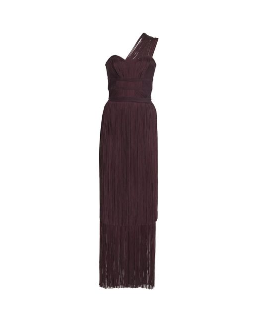 Hervé Léger Purple One-Shoulder Maxi Dress