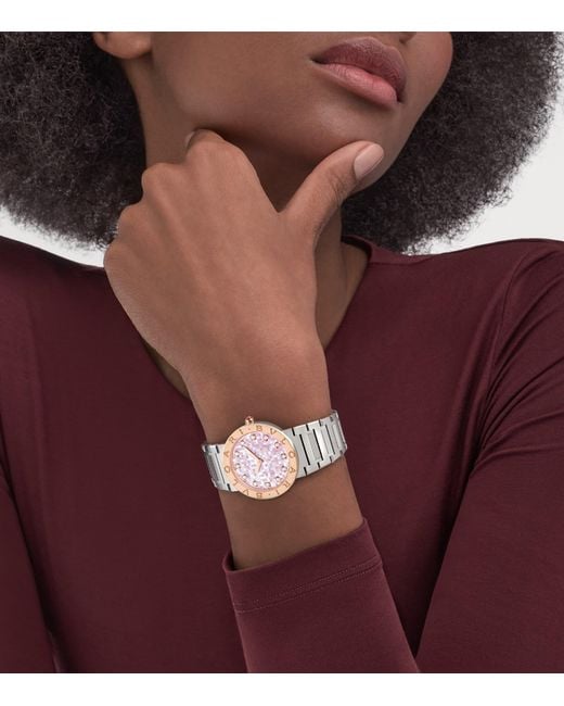 BVLGARI Pink Stainless Steel And Watch